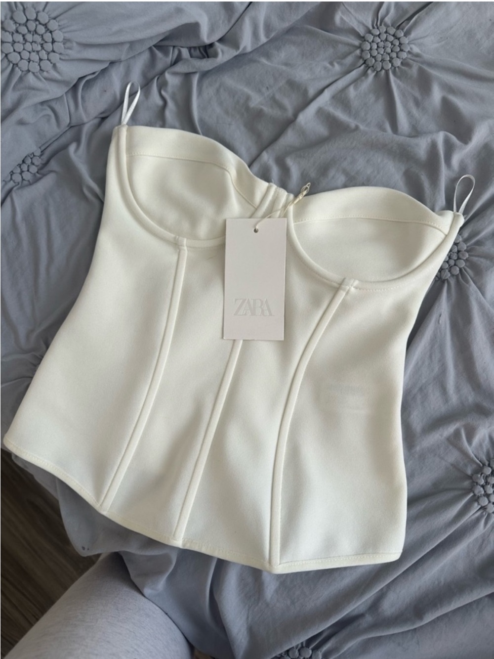 Zara Ivory Structured Bustier Camisole